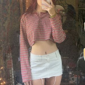 SOLD vintage striped cropped long sleeve